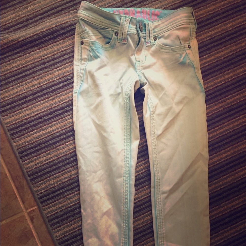 Capris size 1/2 hydraulic light blue in color